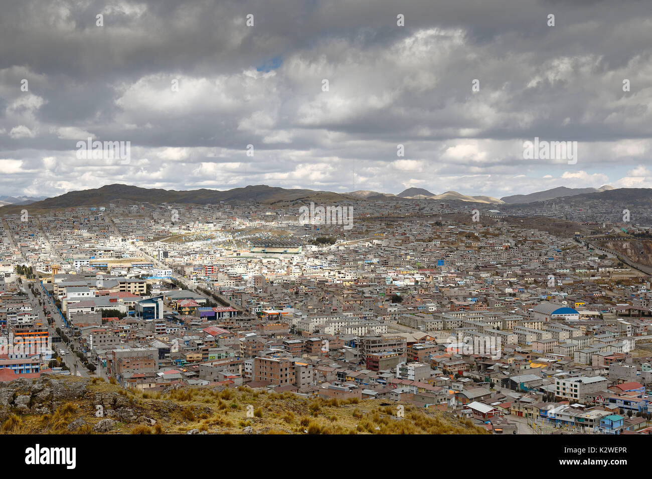 Allgemeine Ansicht der Stadt 'Cerro de Pasco' Stockfoto