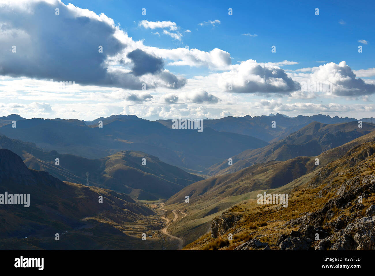 Cerro de Pasco, entgegengesetzten Standpunkt zu der Bergbau, eine kurze Vision, wie es war, Cerro de Pasco, bevor der Bergbau Betrieb. Stockfoto