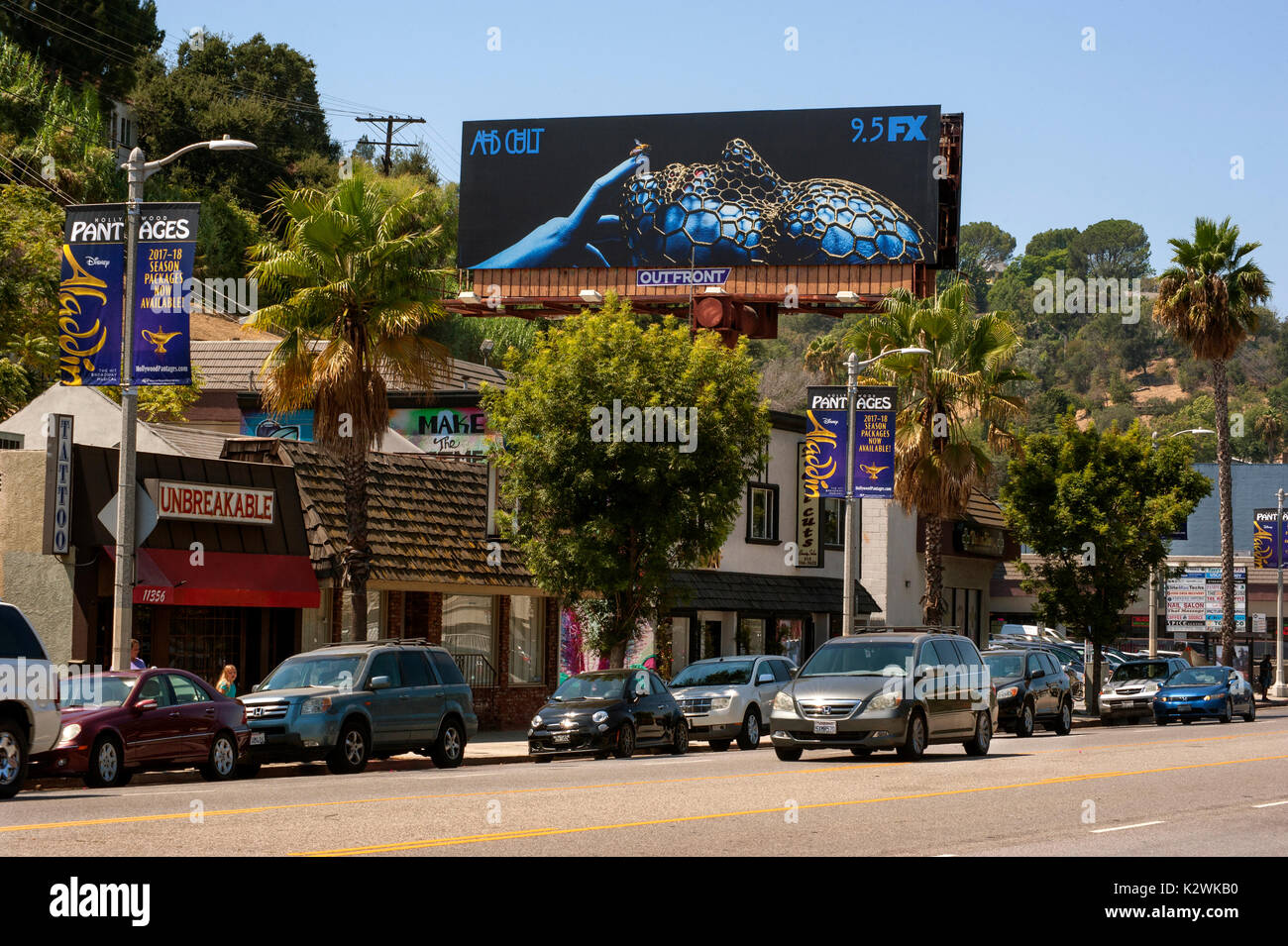 FX billboard Förderung Fernsehen horror Serie Kult in Los Angeles, CA Stockfoto