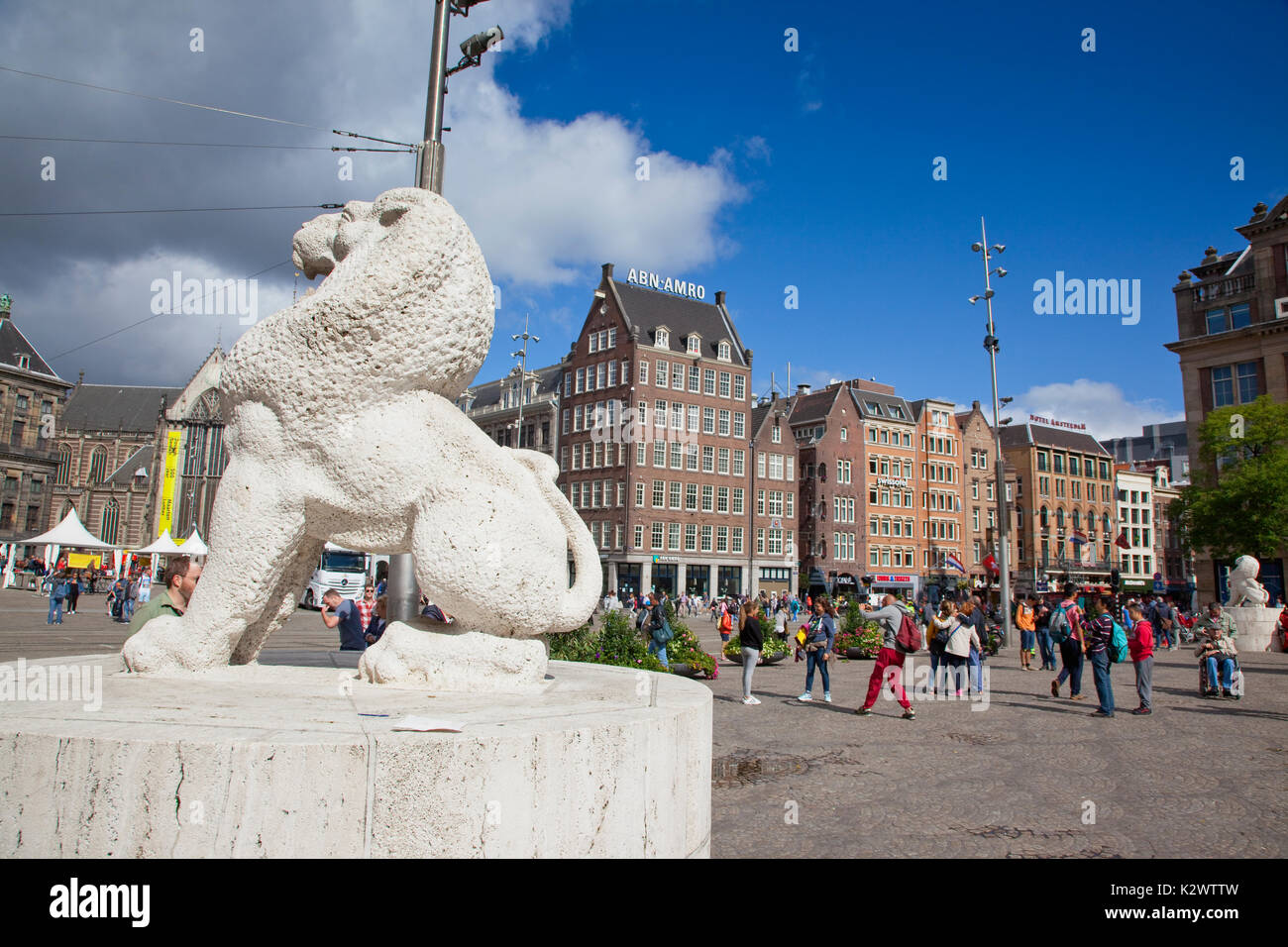 Holland, Norden, Amsterdam, Dam Platz Skulptur. Stockfoto