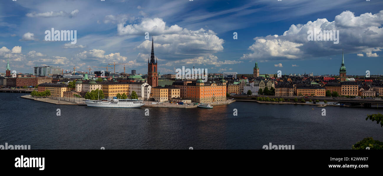 Stockholm. Panoramabild von Stockholm, Schweden während der sonnigen Tag. Stockfoto