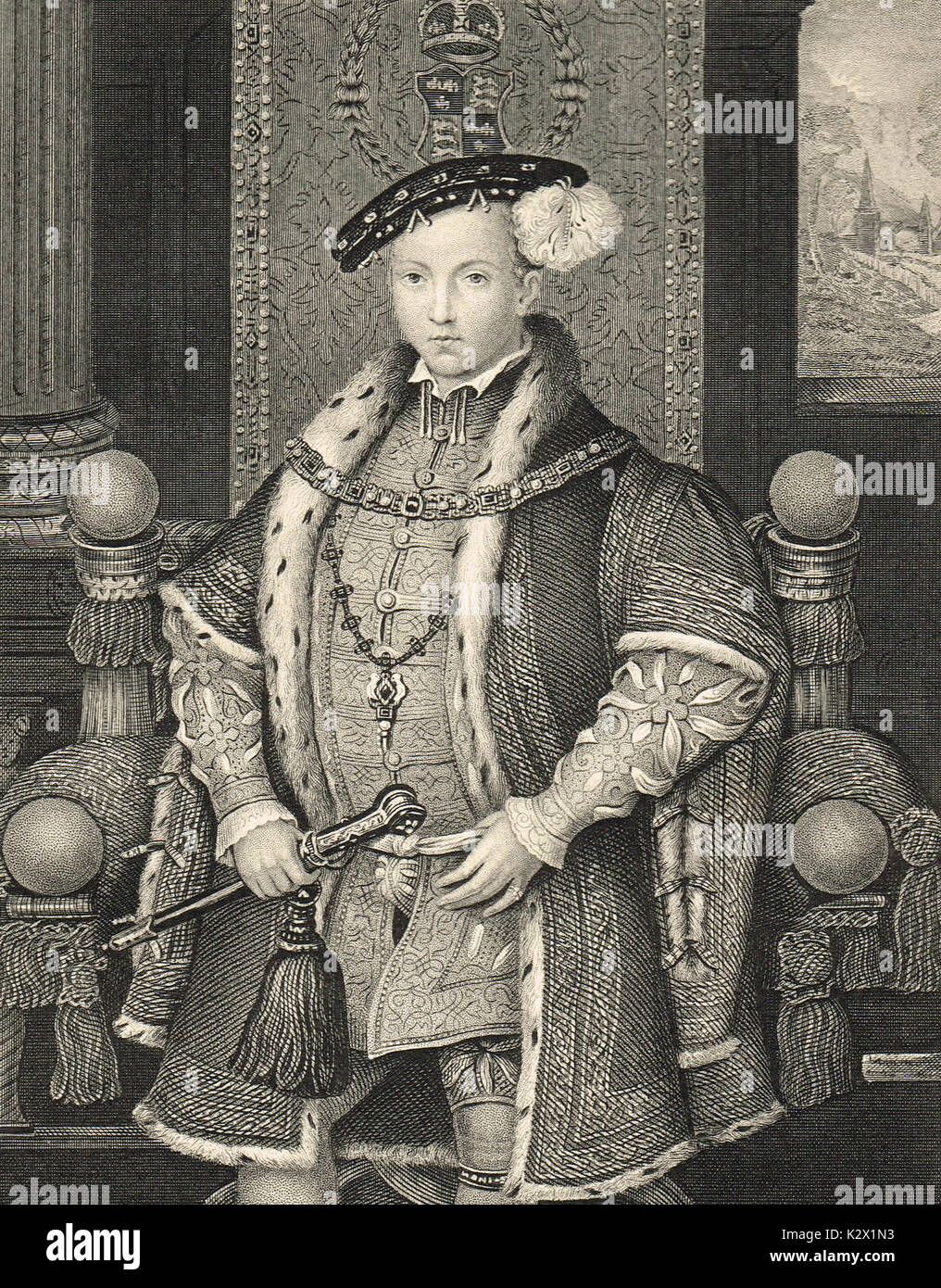 Der zukünftige König Edward VI. ab 6 Jahren, ca. 1543 Stockfoto
