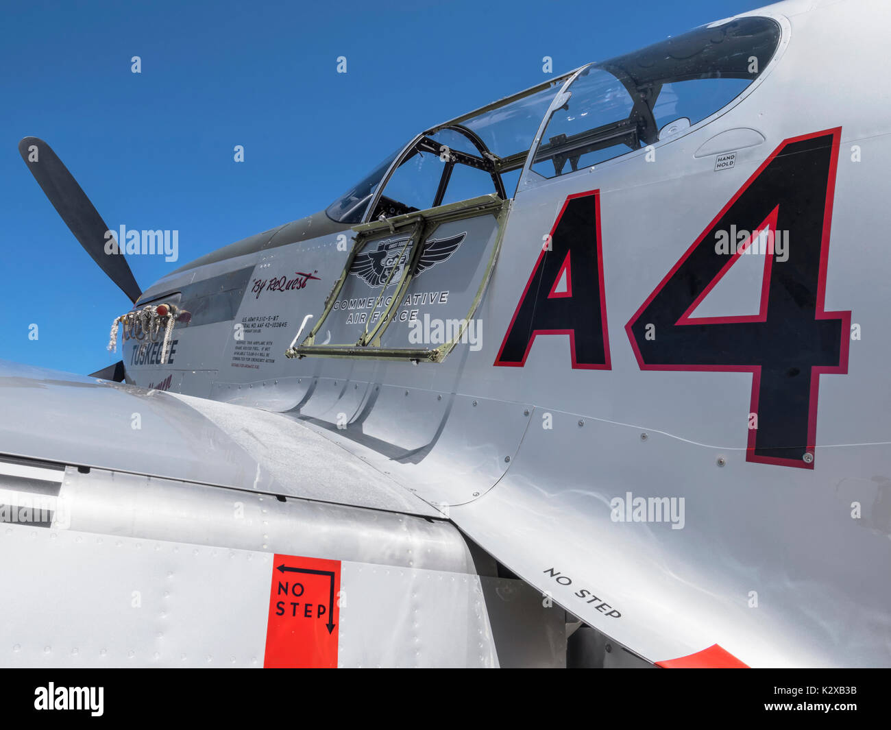 North American P51c Mustang Fighter - Tuskegee Airmen Stockfoto