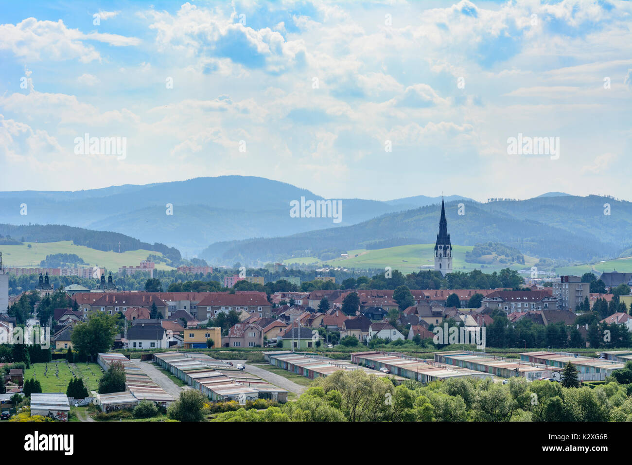 Blick über Stadt, Spisska Nova Ves (Zipser Neudorf), Slowakei Stockfoto