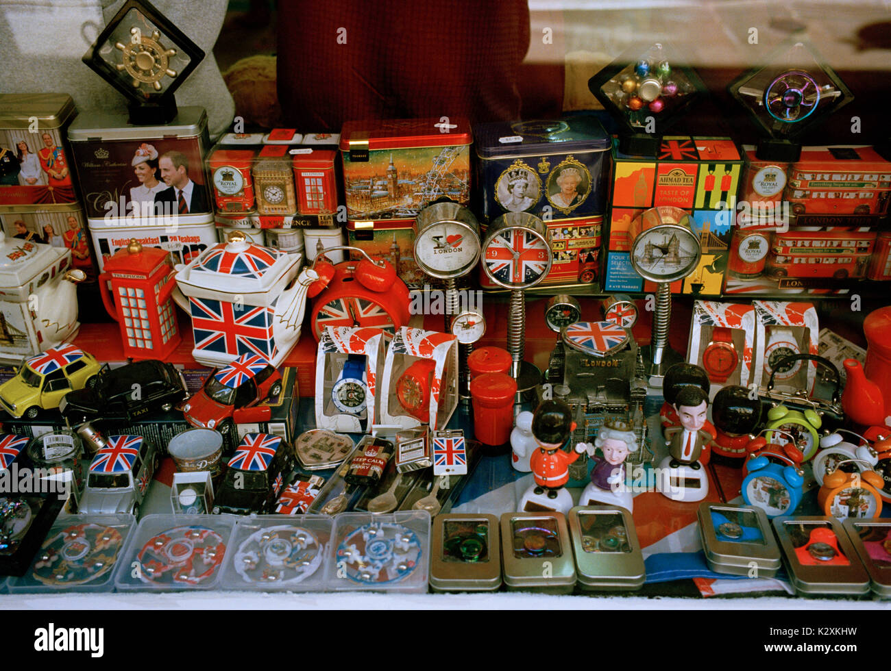 Touristische shop in Stadt Canterbury in Kent in England in Großbritannien im Vereinigten Königreich Großbritannien Europa. Einzelhandel Tourismus Kitsch Consumer Travel Stockfoto