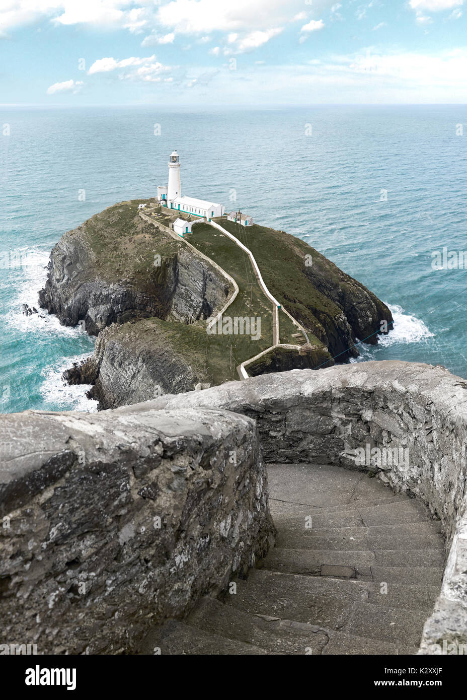 South Stack Leuchtturm im Norden von Wales. Eines der Dinge, die zu tun, während Sie im Norden von Wales. Stockfoto