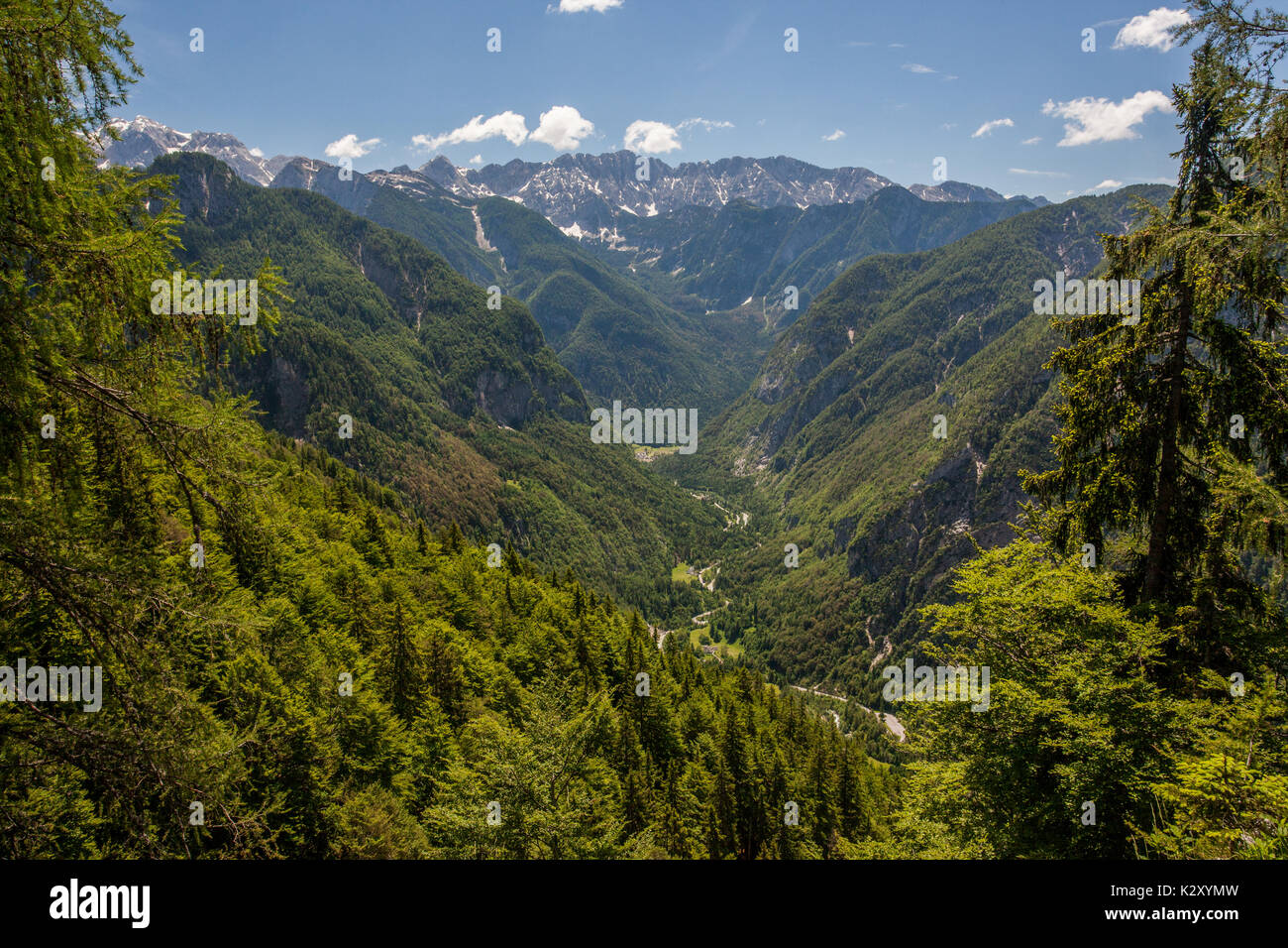 Trenta Tal von Der Vršič Pass Sicht Stockfoto