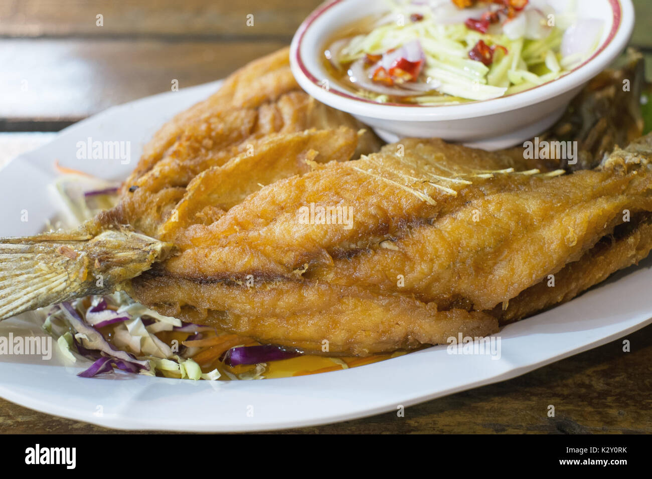 Closeup gebratener Fisch Stockfotografie - Alamy