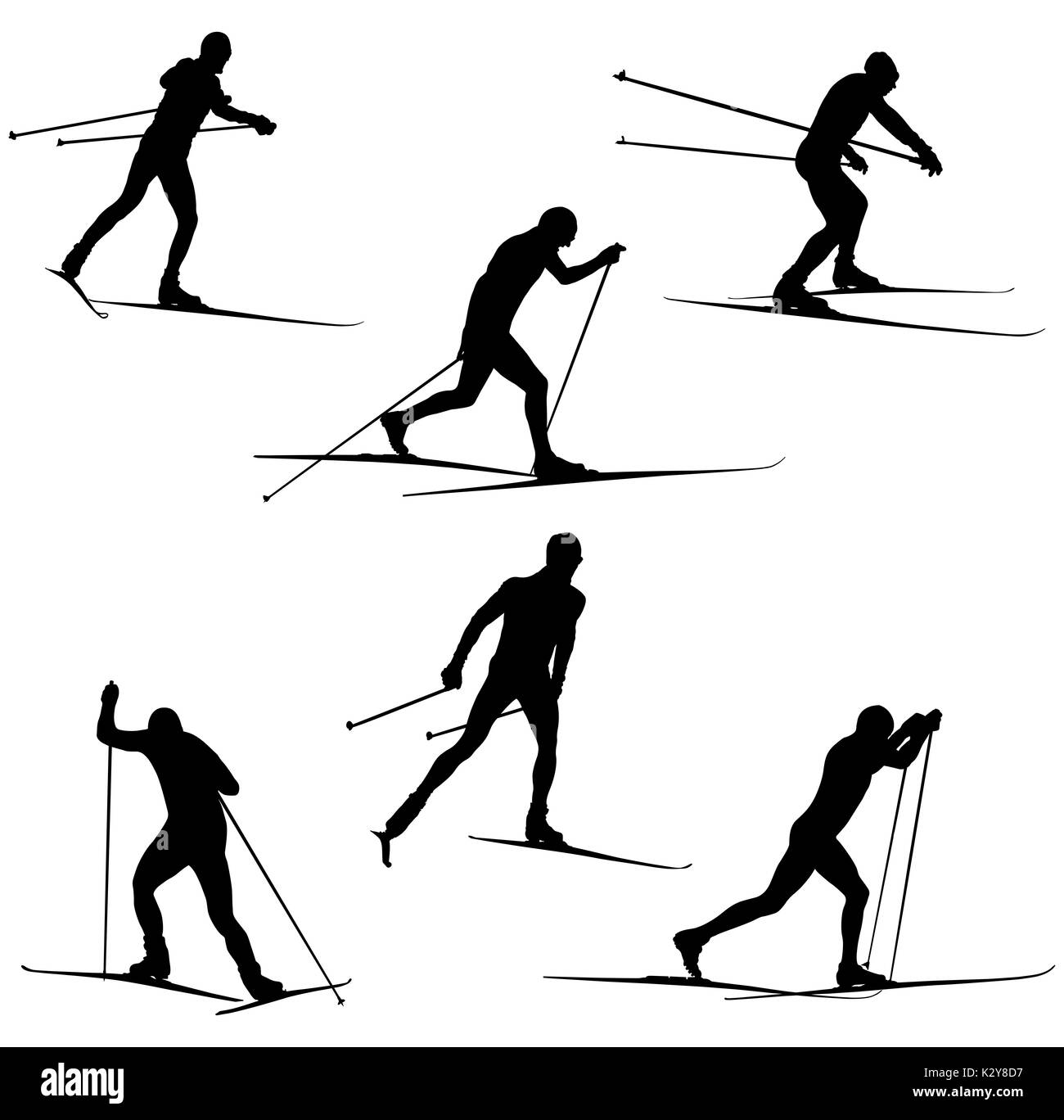 Set ski Sportler Skifahrer Vector Illustration Stockfoto