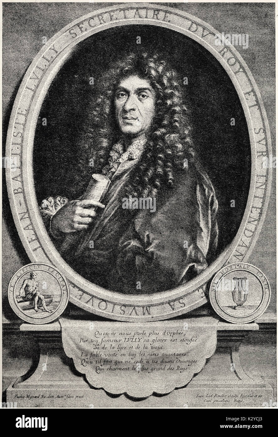 LULLY, Jean Baptiste, 1632-1687 von roullet nach Mignard. Der französische Komponist 1632-1687 Stockfoto