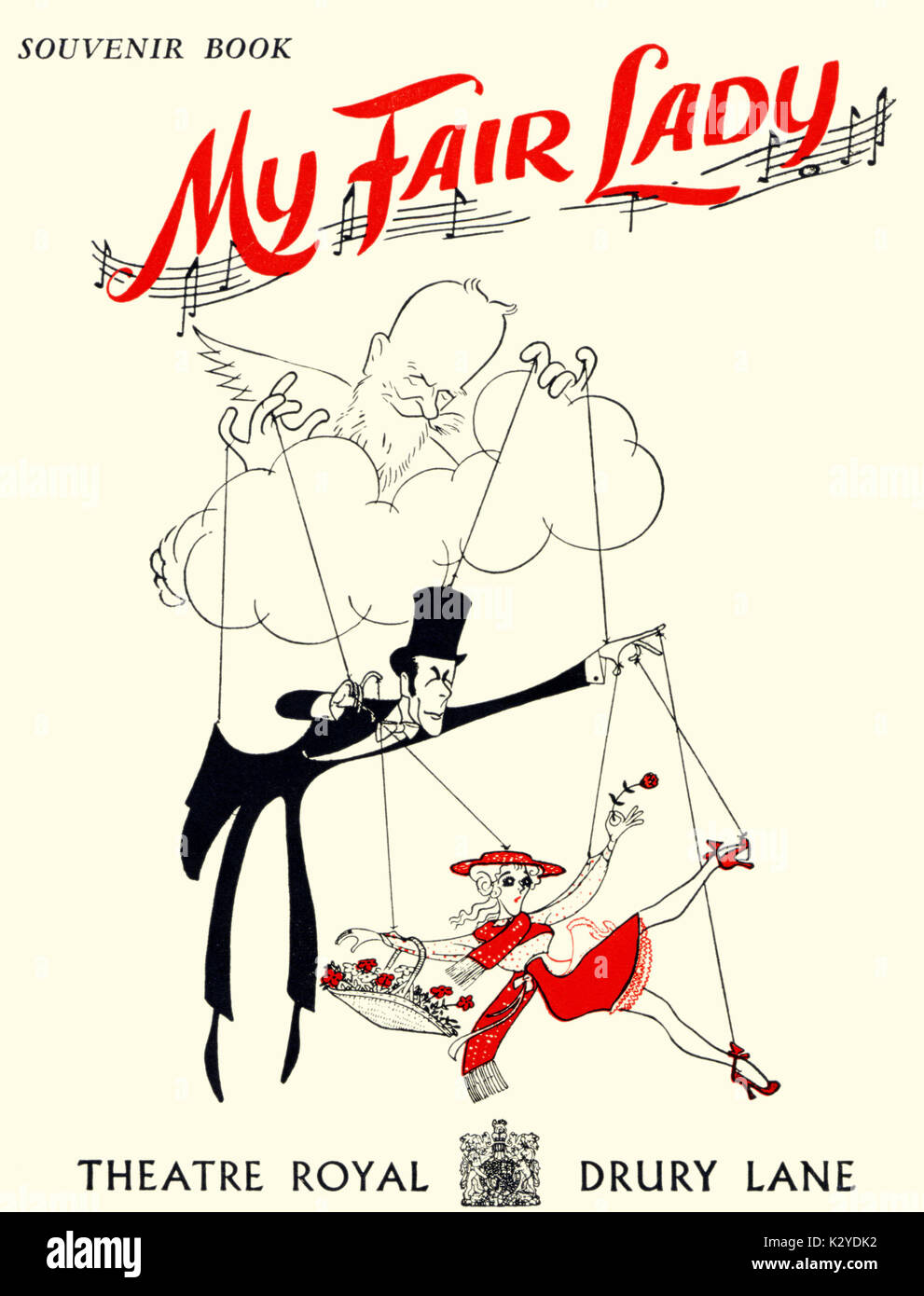Frederick Loewes "My Fair Lady". Abdeckung von Souvenir ab den 50er Jahren Produktion im Theatre Royal, Drury Lane. Text von Alan Jay Lerner. Stockfoto