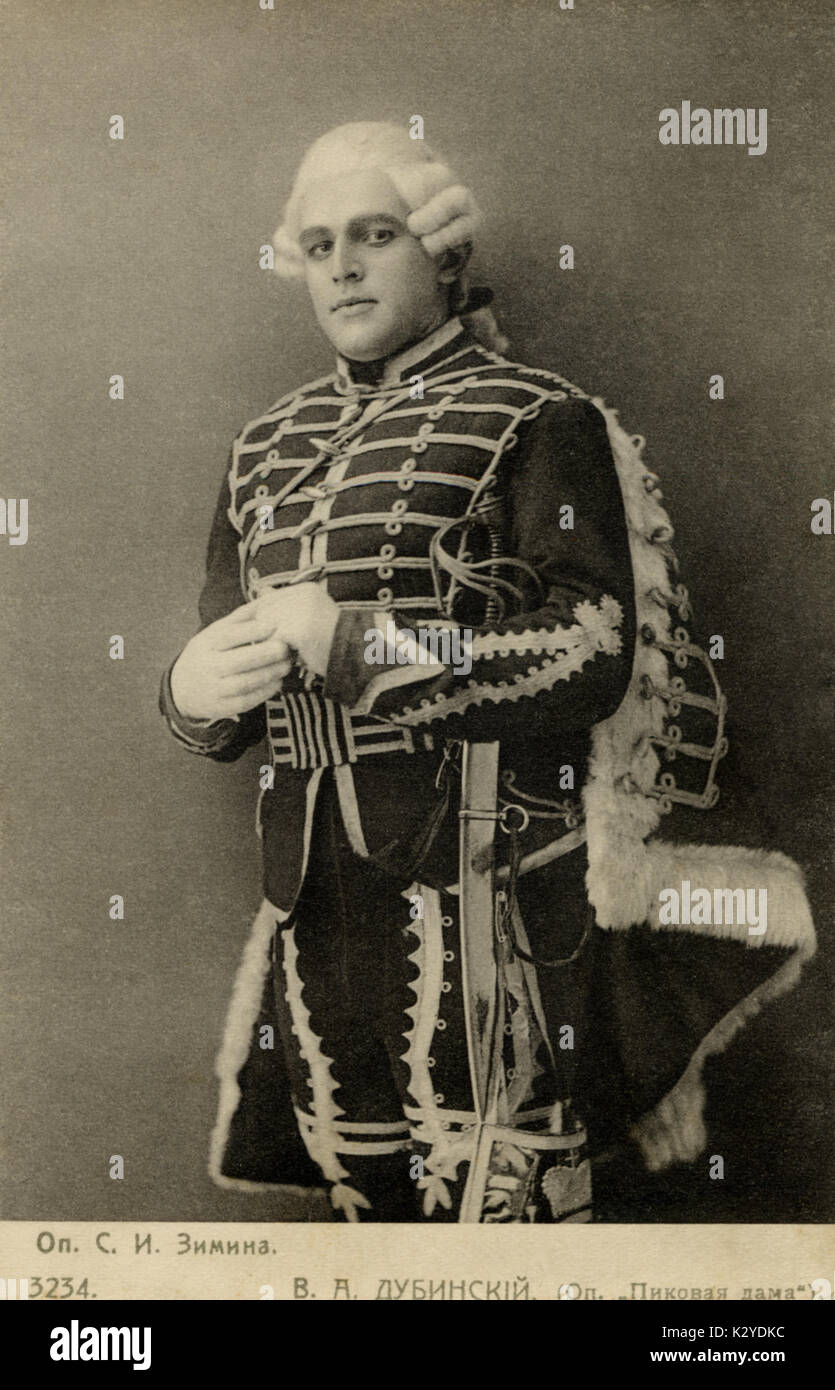 DUBINSKY - in Tschaikowskys Oper - Queen of Spades. Russische Komponist vom 7. Mai 1840 - 6. November 1893. Stockfoto