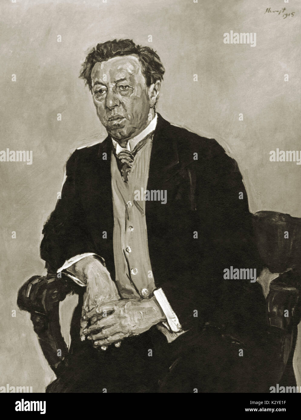 Conrad Ansorge - Porträt von Max Slevogt. Deutsche Pianist, 1862-1930 Stockfoto