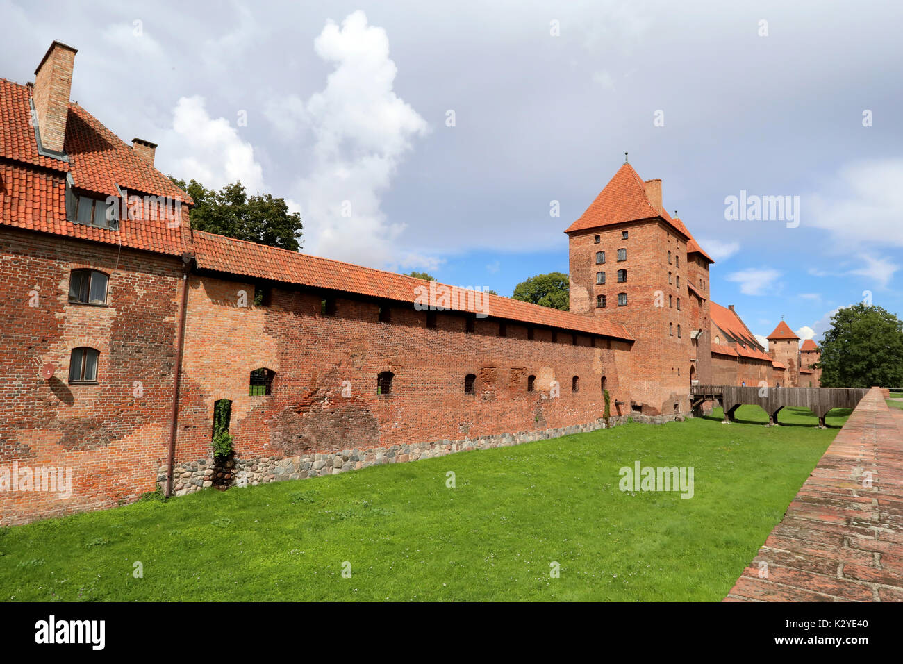 Der Haupteingang in Malbork, durch den Deutschen Orden in der Stadt Malbork, Polen gebaut, fotografiert am 21. August 2017 Stockfoto