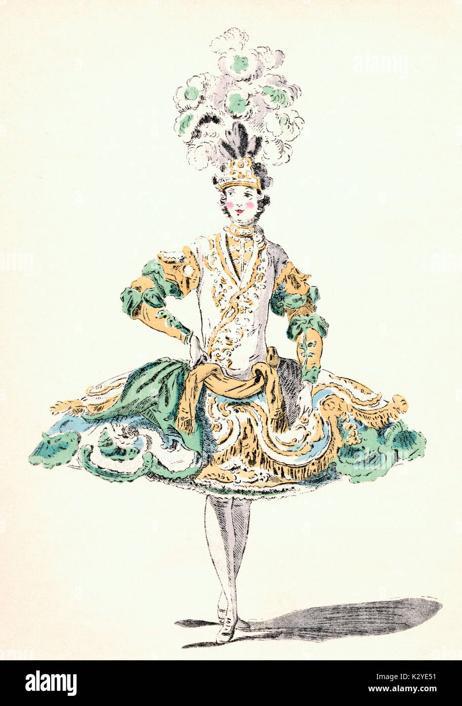 Ballett Kostüm eines griechischen Tänzer aus der Pariser Oper - c. Ende 17 - Anfang des 18. Jahrhunderts Stockfoto