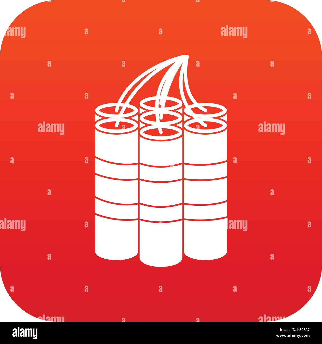 Dynamite Sticks Symbol digital Rot Stock Vektor