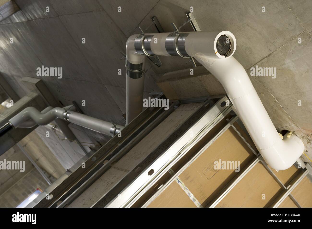 Innere Aufnahme der Bau von Brody Learning Commons (BLC), eine gemeinschaftliche Studie Raum und Bibliothek auf dem Homewood Campus der Johns Hopkins University in Baltimore, Maryland, 2011. Stockfoto