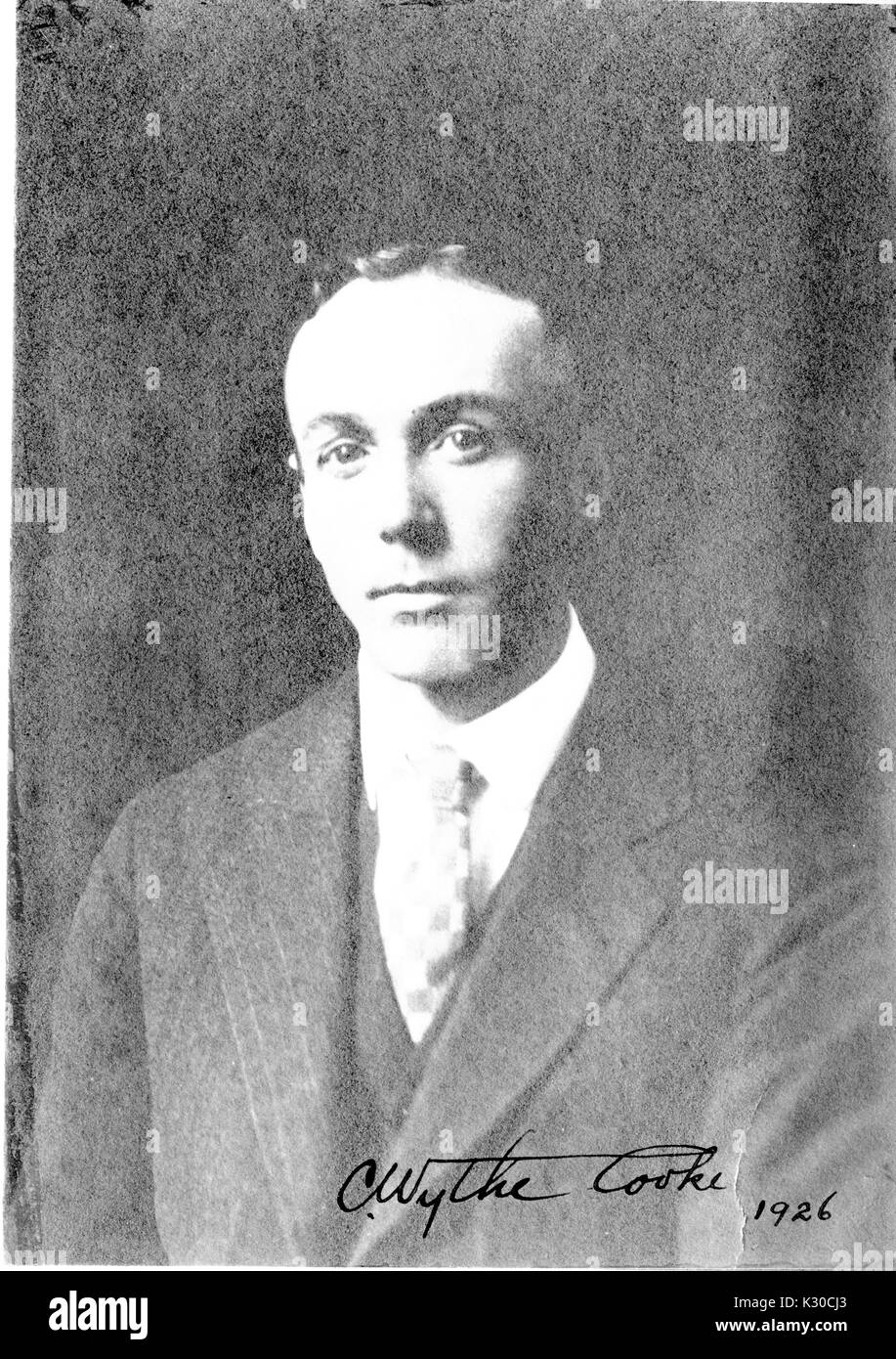 Portrait, Brust, von Charles Wythe Cooke, Geologe an der Johns Hopkins University, mit Signatur, Baltimore, Maryland, 1926. Stockfoto