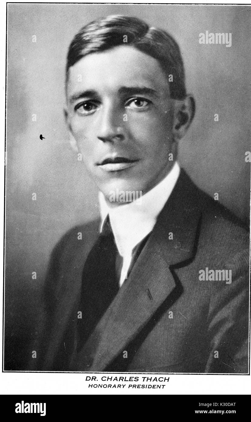 Portrait von Ehrenpräsident Dr. Charles Thach, 1940. Stockfoto