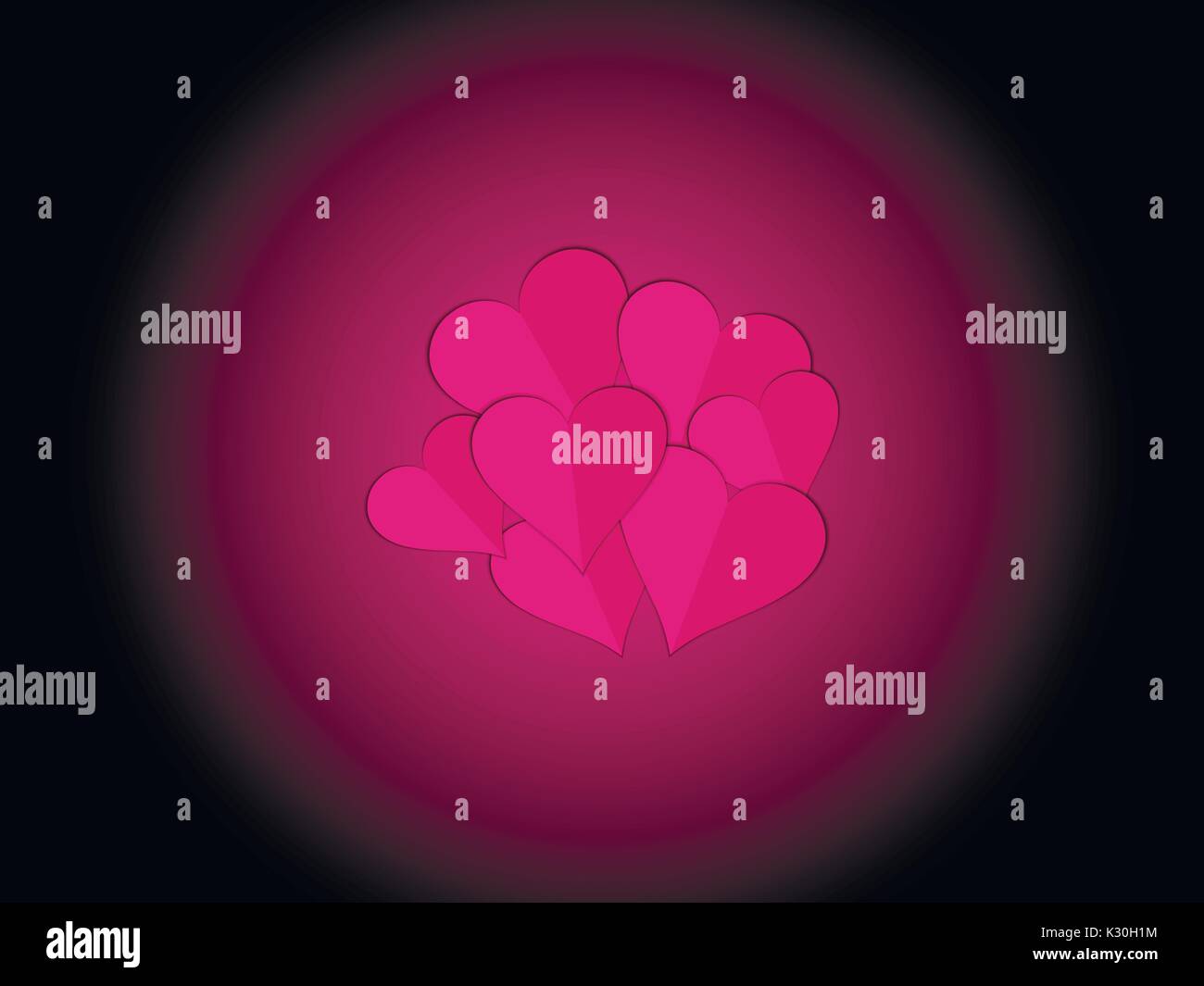 Papier Herzen. Herz dekorative. Valentines Tag. Vektor. Stock Vektor