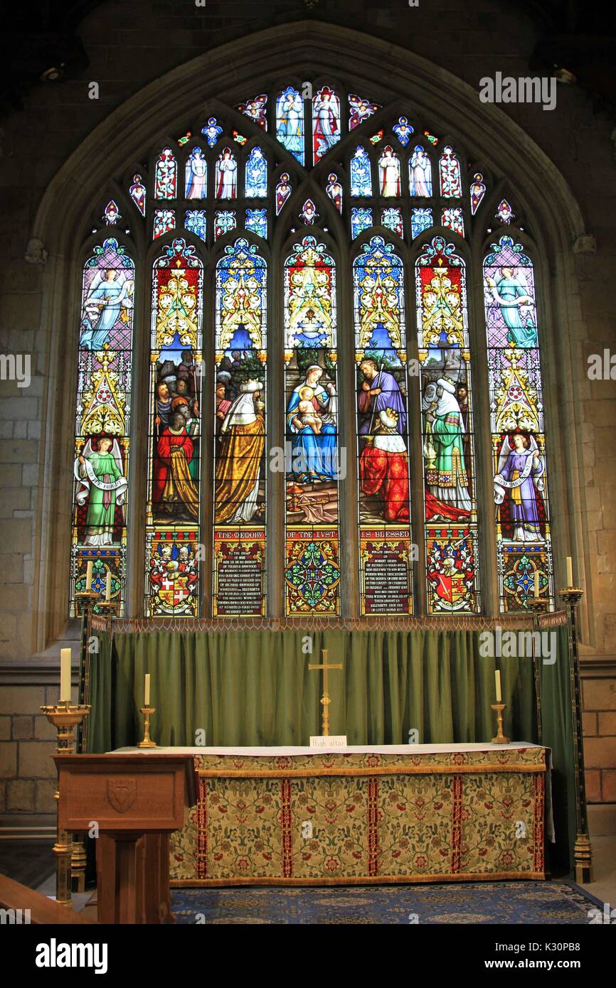 Cottingham Kirche Fenster Stockfoto