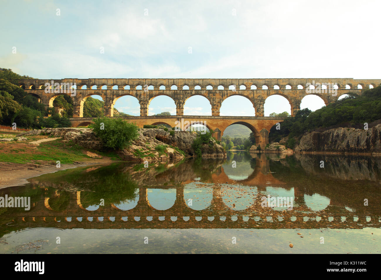 Pont du Gard, der römischen Aquädukt, Frankreich Stockfoto