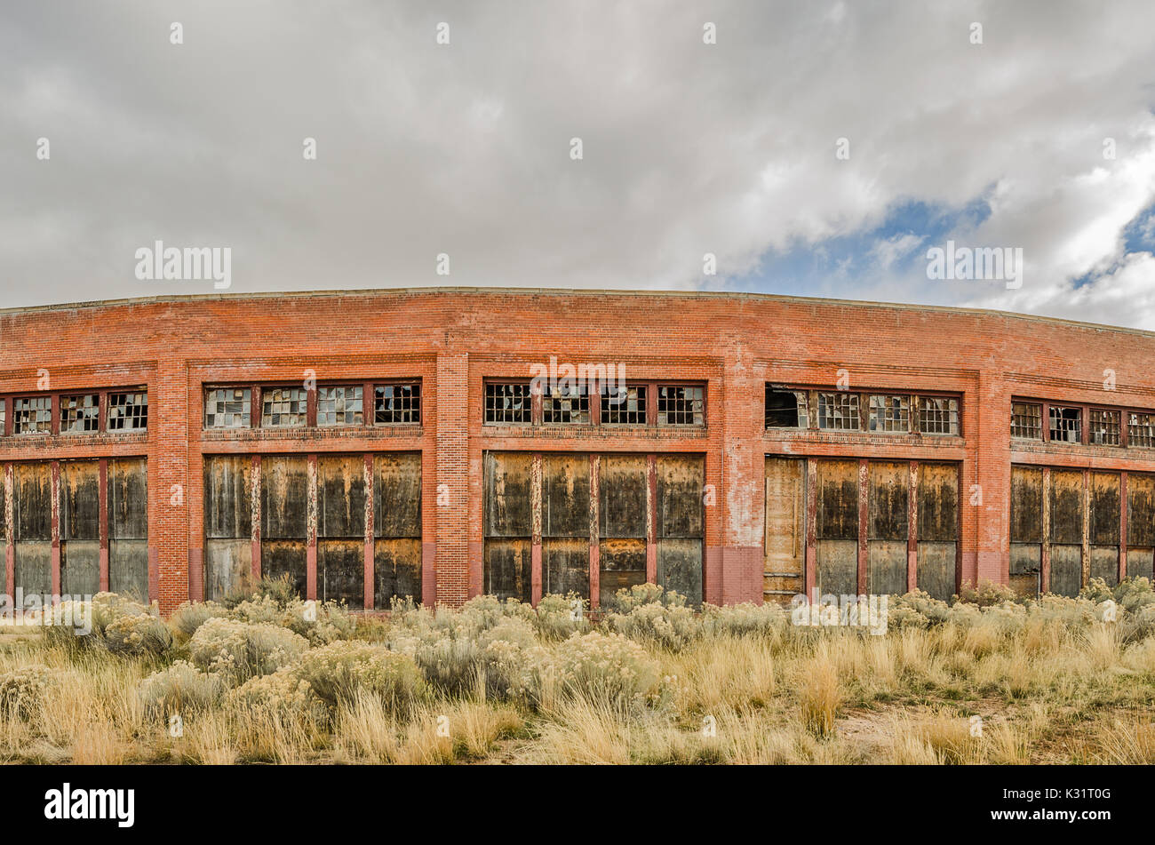 Brick Roundhouse 1912 erbaute die größeren Dampflokomotiven in Betrieb genommen werden. Stockfoto