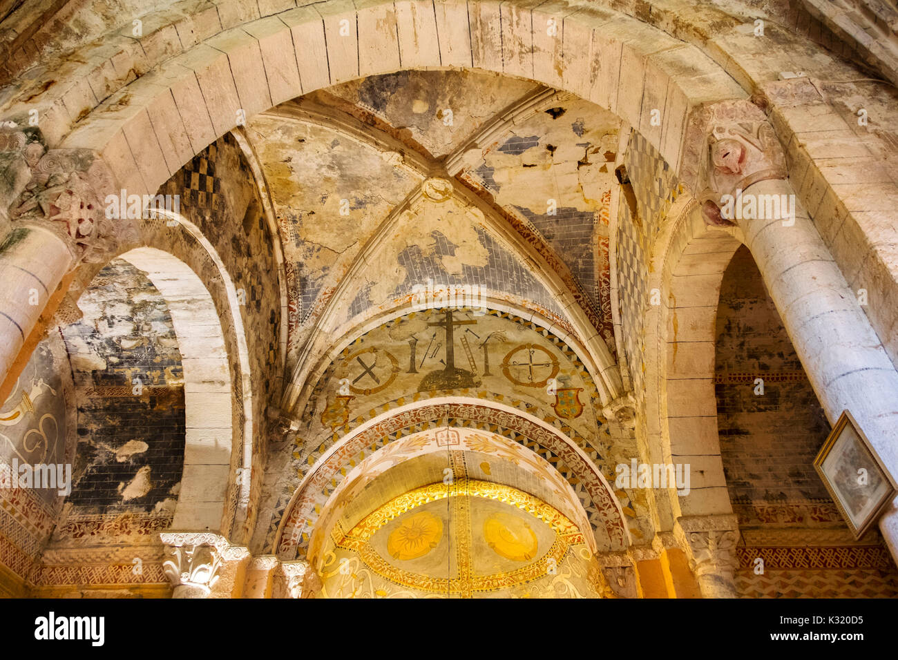 Die romanische Kirche von San Andres, Tabliega. Burgos, Kastilien und Leon, Spanien, Europa Stockfoto