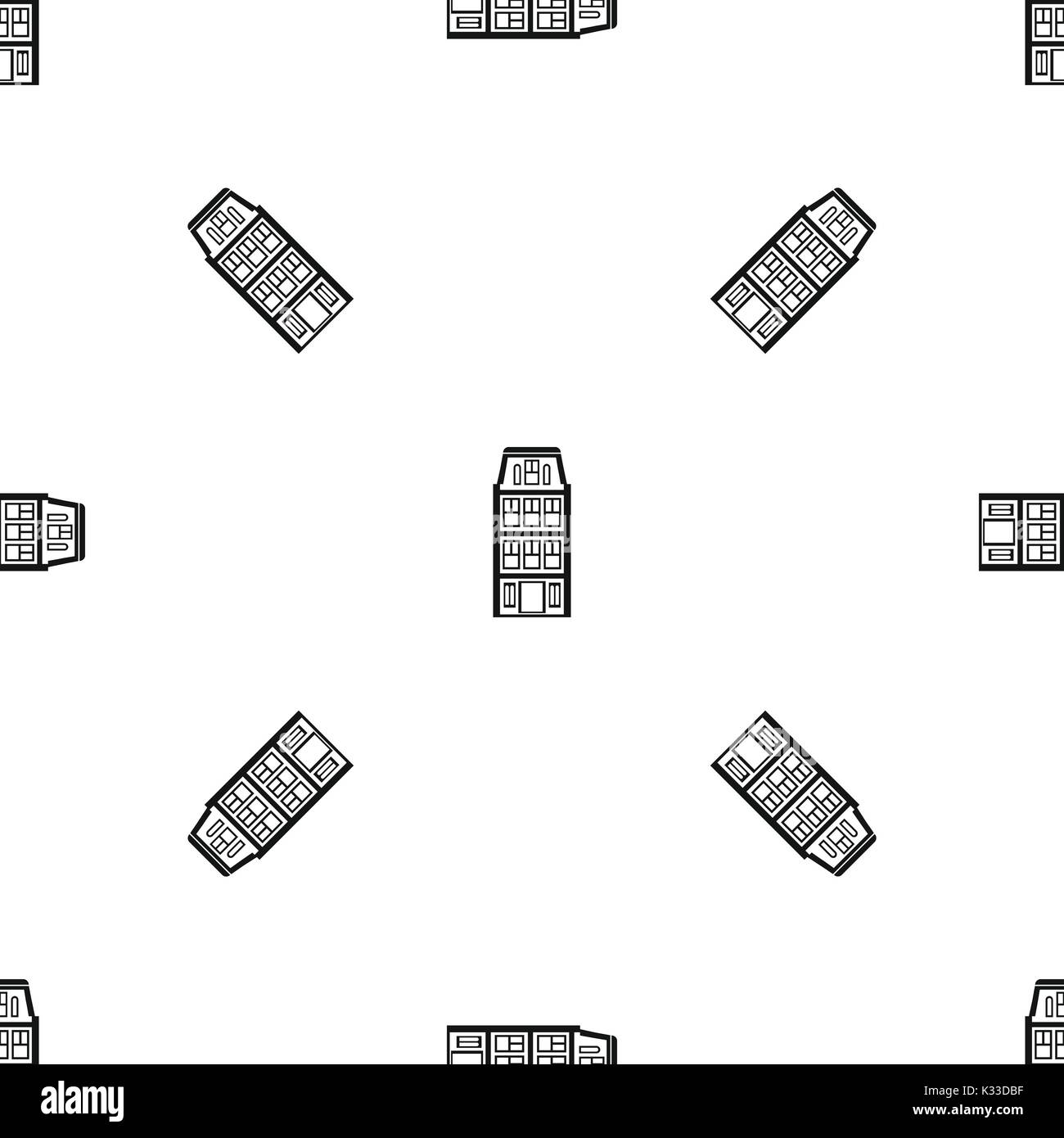 Hollandische Hauser Muster Nahtlose Schwarz Vektor Abbildung