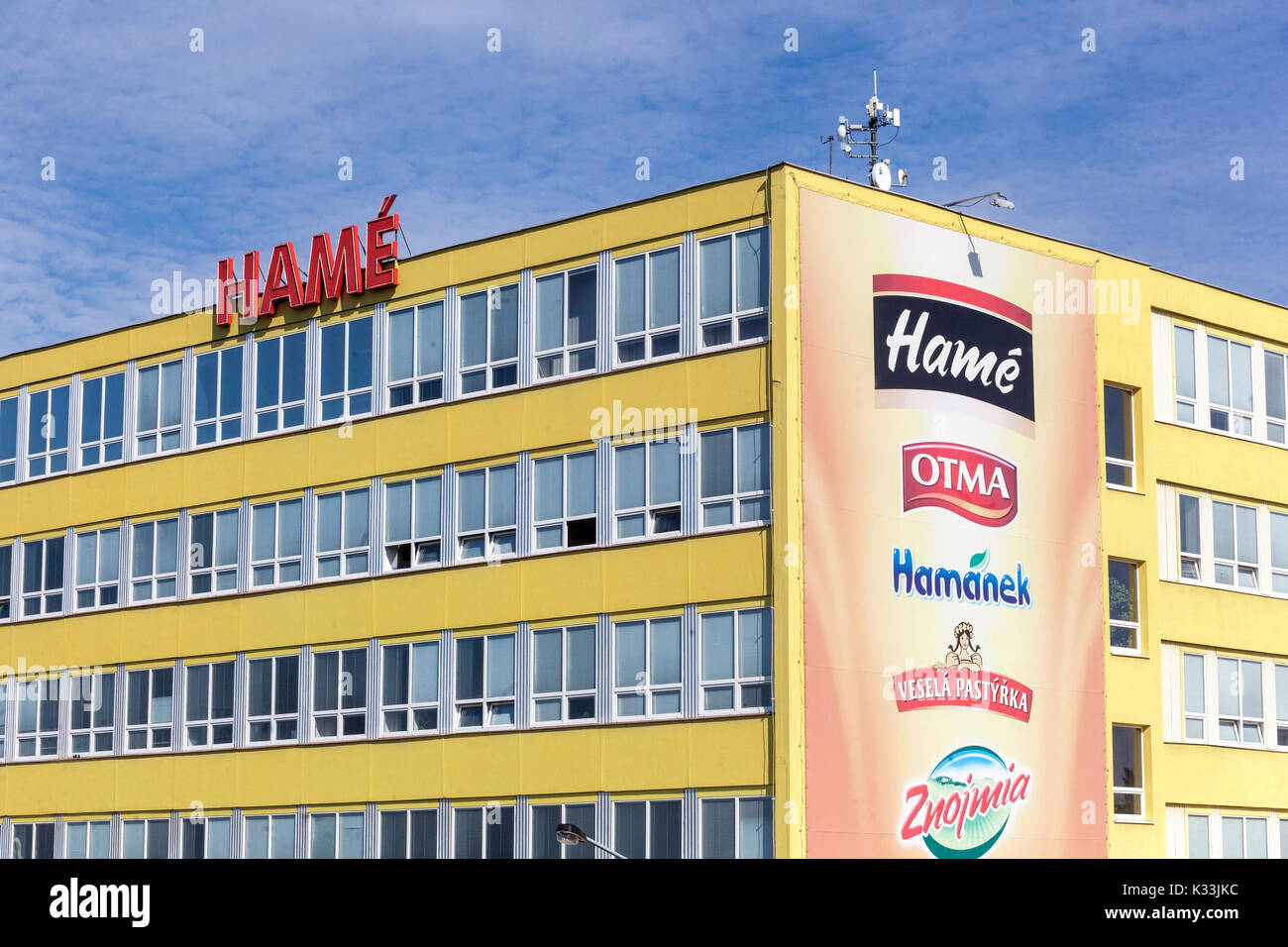 Hamé - Tschechische Firma, die sowohl bei der Herstellung von haltbar und gekühlte Lebensmittel, Kunovice, Tschechische Republik Stockfoto