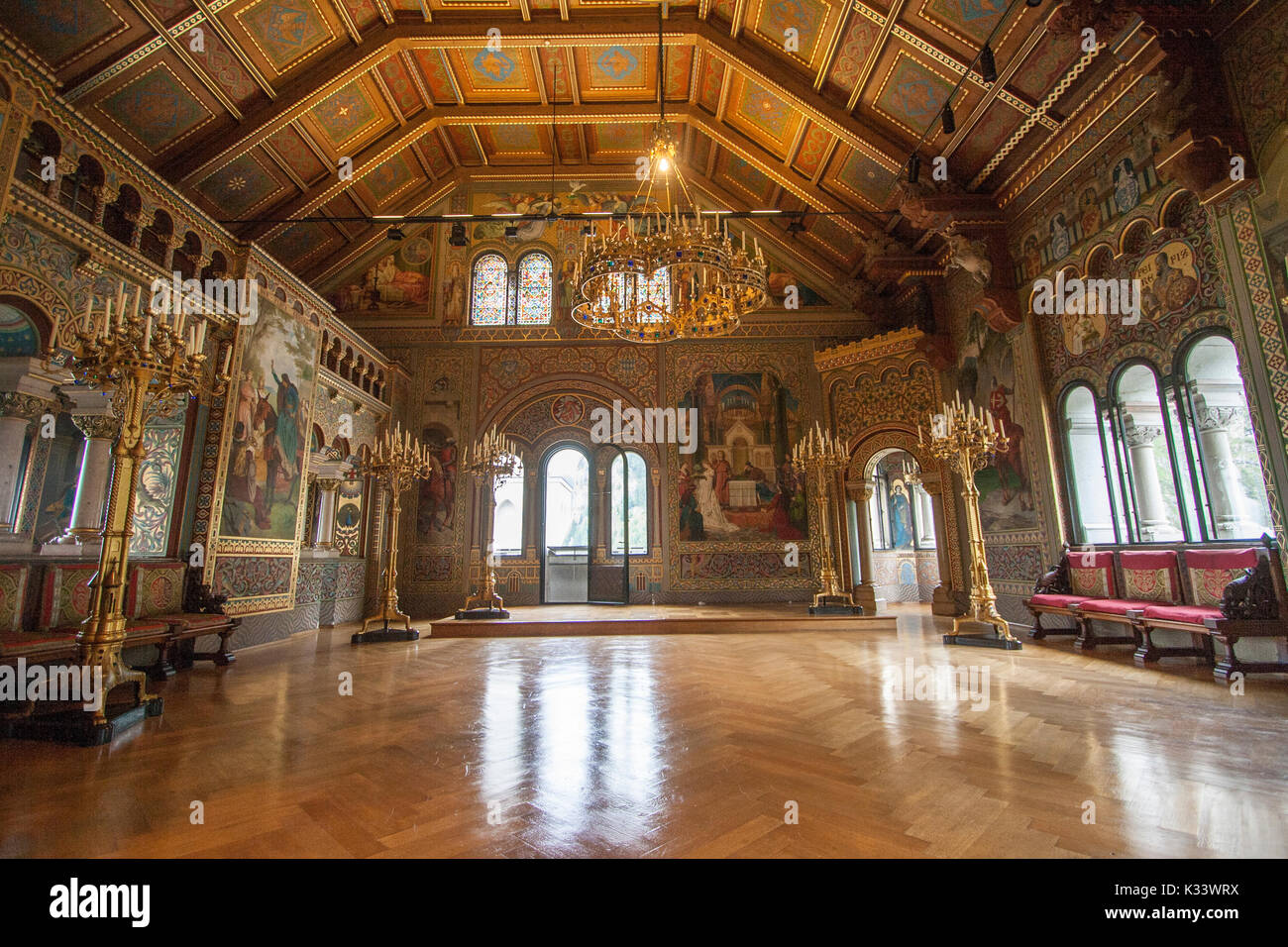 Interieur Von Schloss Neuschwanstein Fussen Bayern