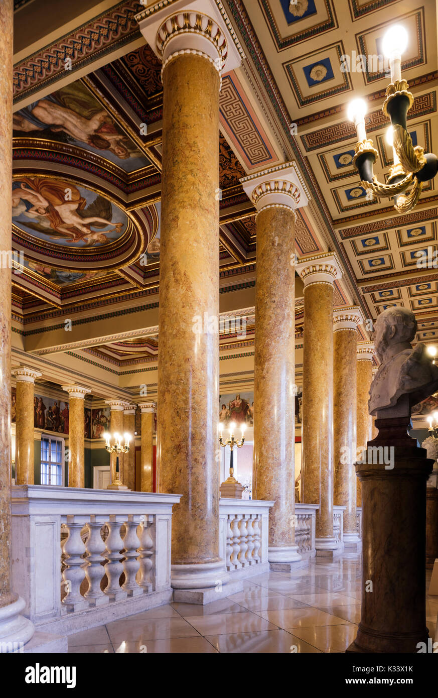 Innenraum des Ungarischen Nationalmuseums, Budapest, Ungarn Stockfoto