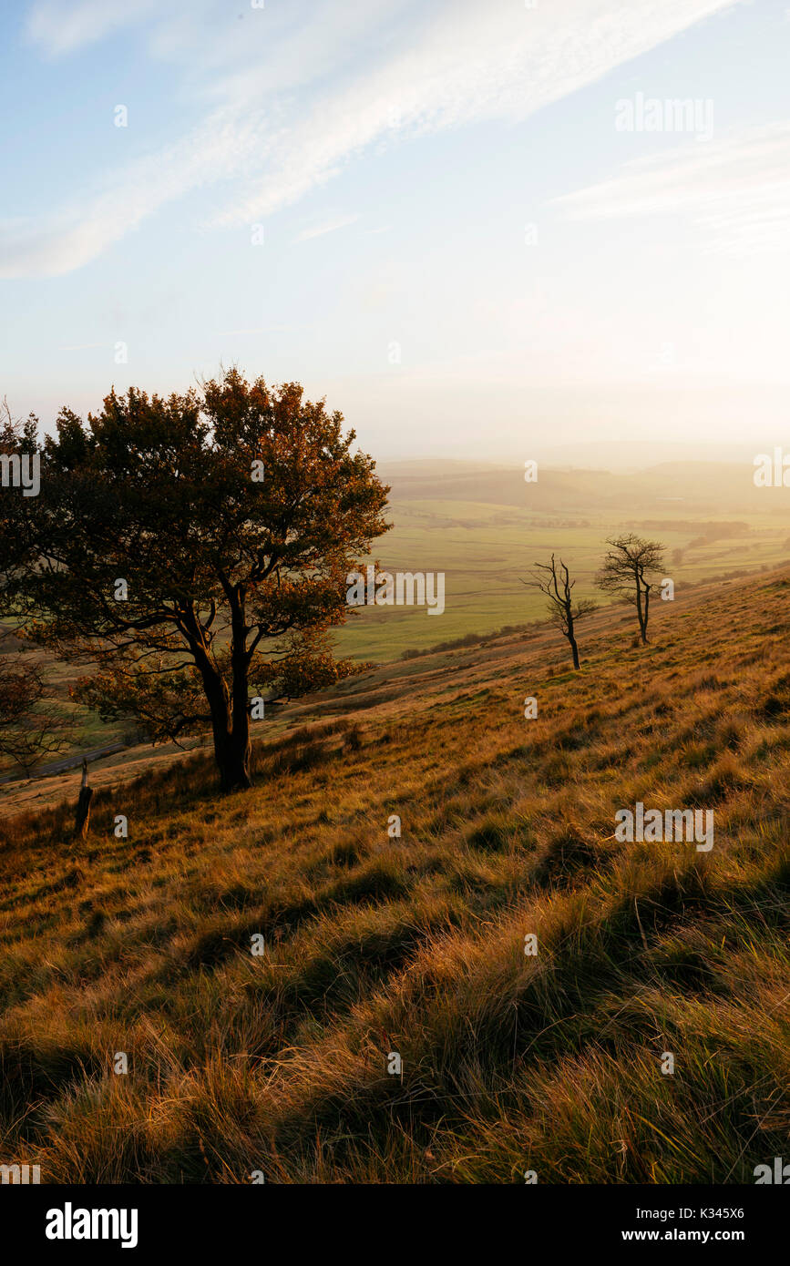 Blick von Mam Tor, Peak District, Derbyshire, England, Großbritannien Stockfoto