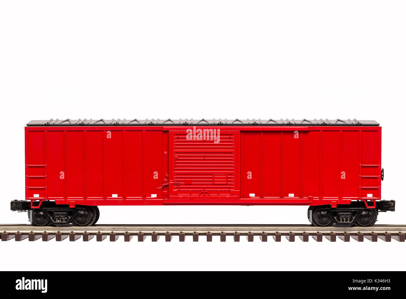 Rote Eisenbahn, Auto Stockfoto