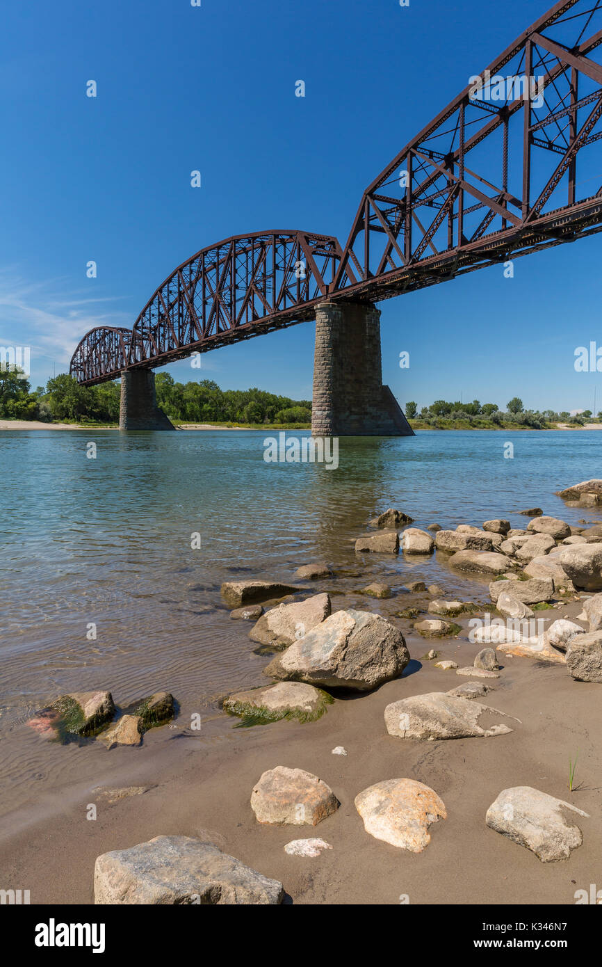 Missouri River Railroad Bridge Stockfoto