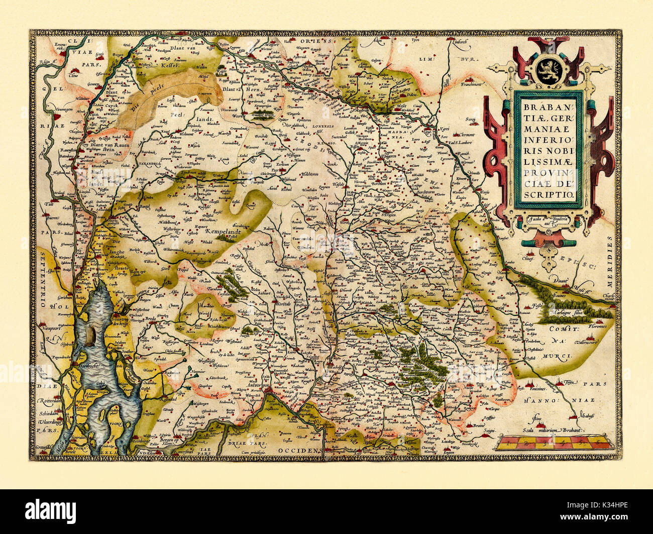 Alte Karte von Belgien und den Niederlanden. Exzellenten Erhaltungszustand im alten Stil 