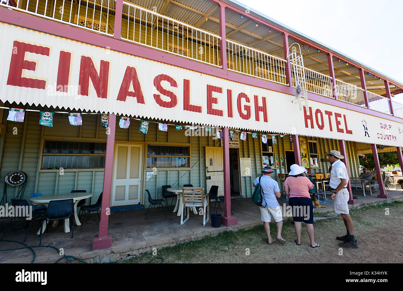 Historisches Einasleigh Hotel aus der Goldrauschzeit, Queensland, QLD, Australien Stockfoto