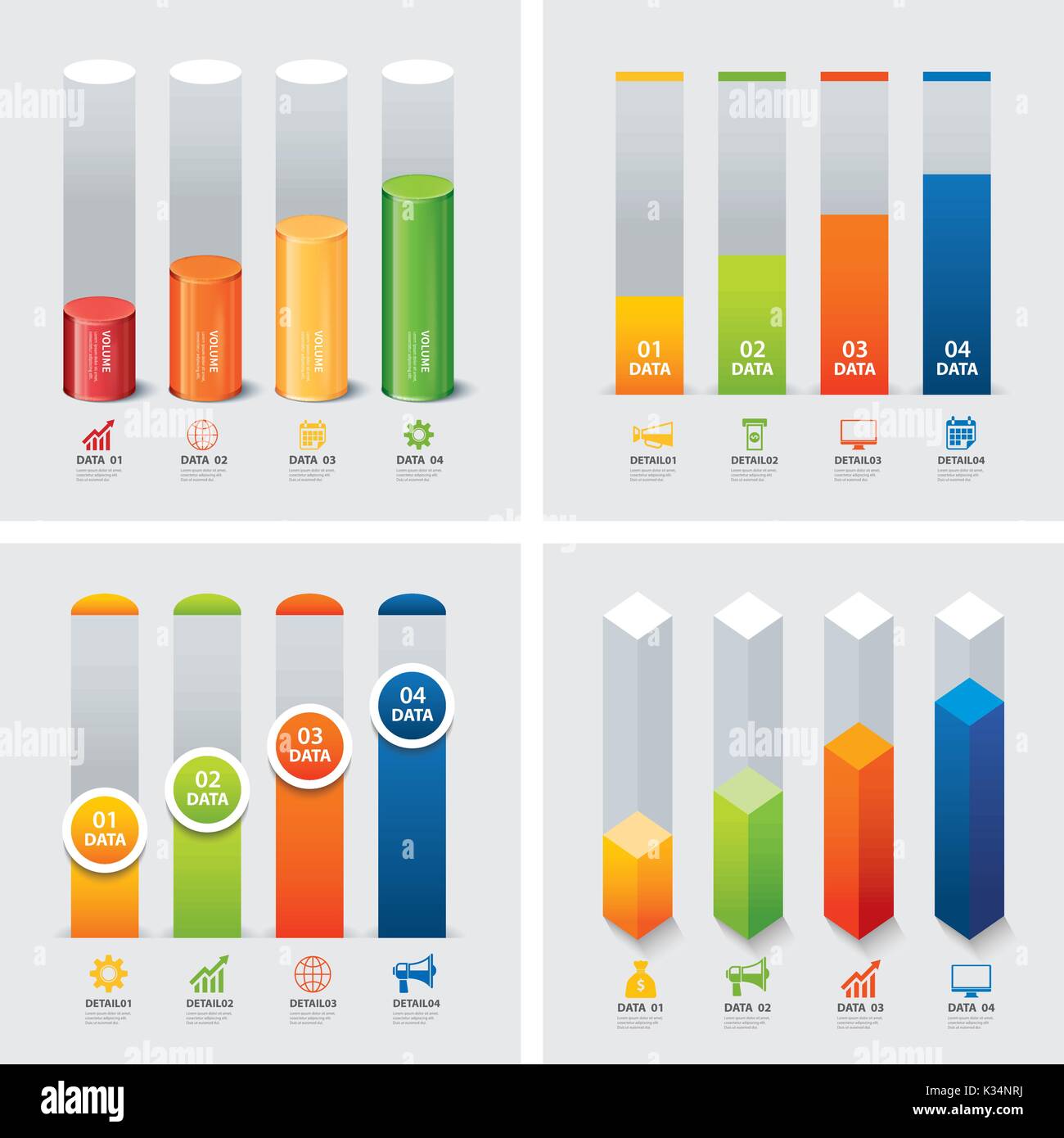 Satz von infografik Vorlagen Stock Vektor