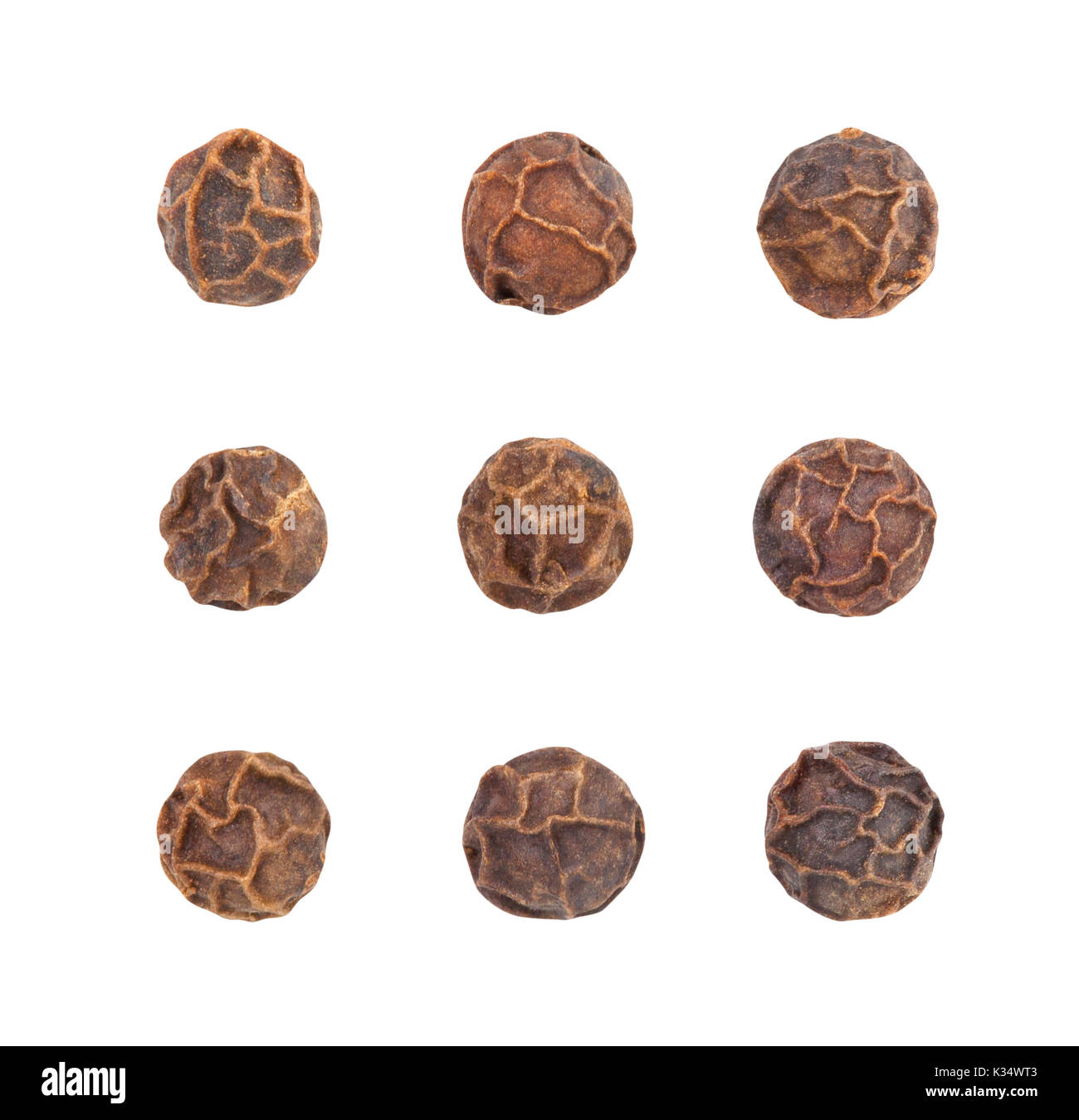 Schwarzer Pfeffer Pfad isoliert Stockfoto