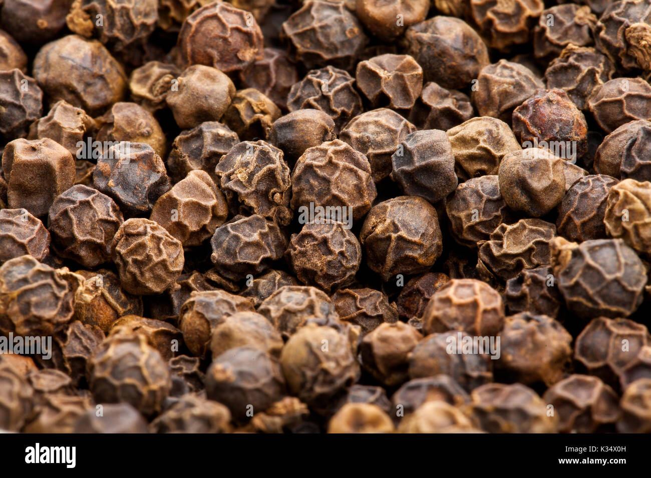 Schwarzer Pfeffer Makro Nahaufnahme Stockfoto