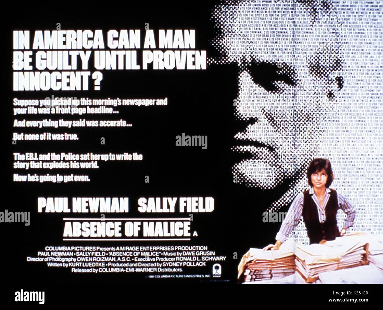 Fehlen von Bosheit Datum: 1981 Stockfoto