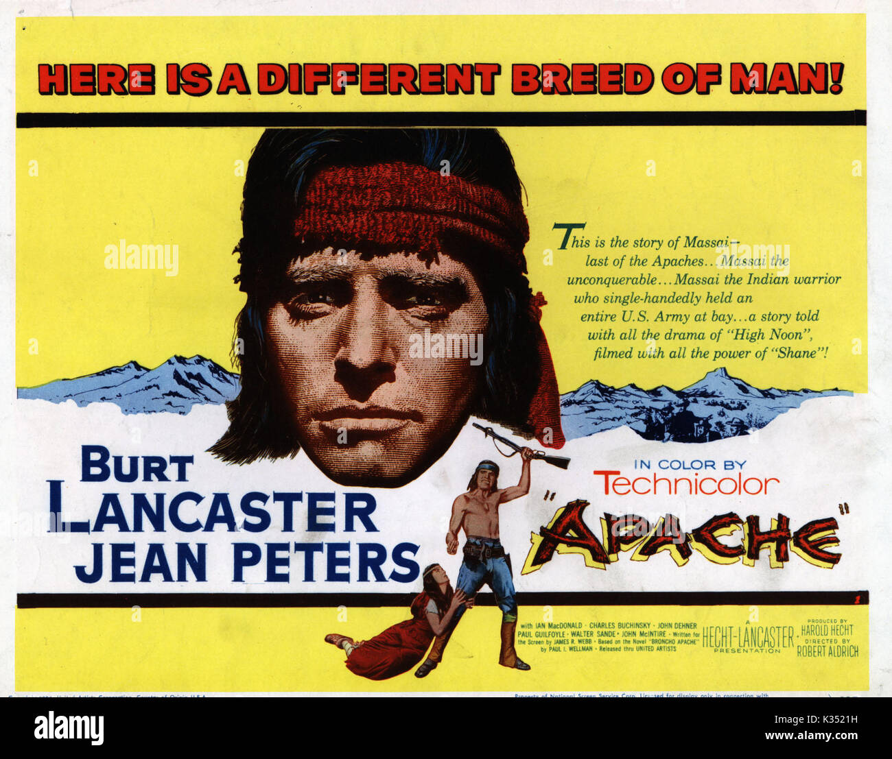 APACHE BURT LANCASTER Datum: 1954 Stockfoto