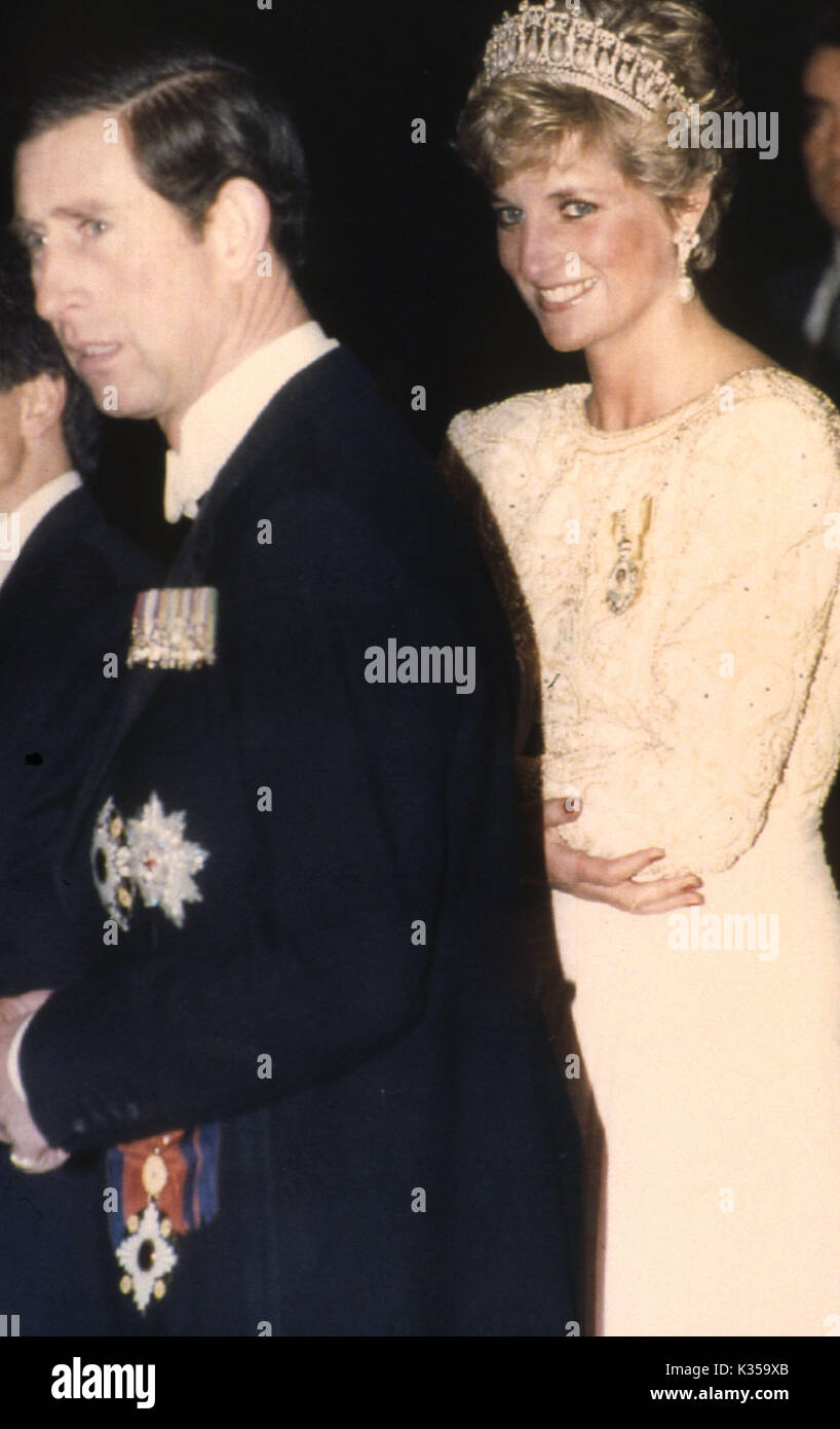 Foto muss angerechnet werden © Alpha 009780 November 1990 Prinz Charles und Prinzessin Diana in Japan Stockfoto