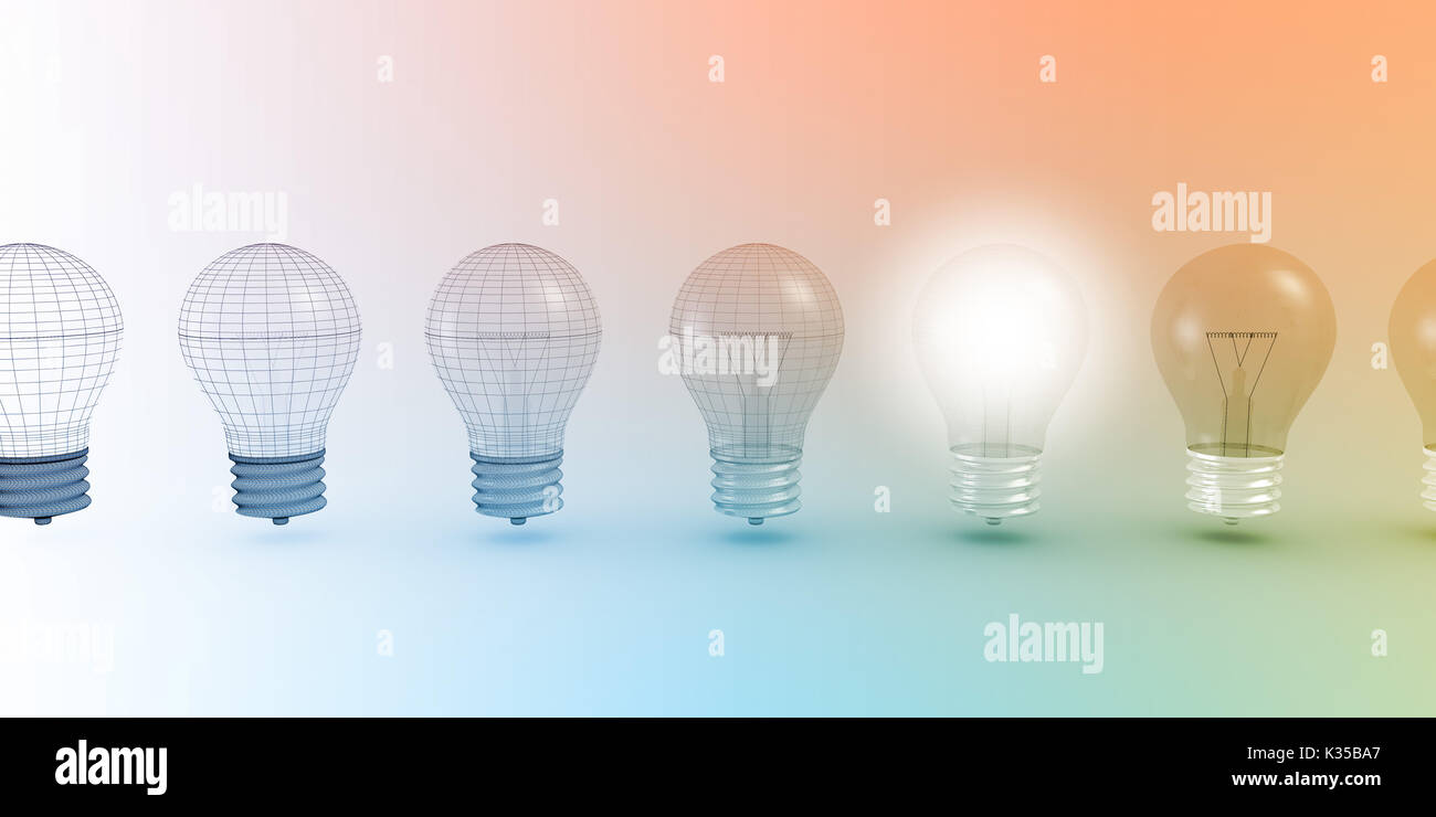 Kreative Glühbirne Idee abstrakt Infografik Konzept Stockfoto