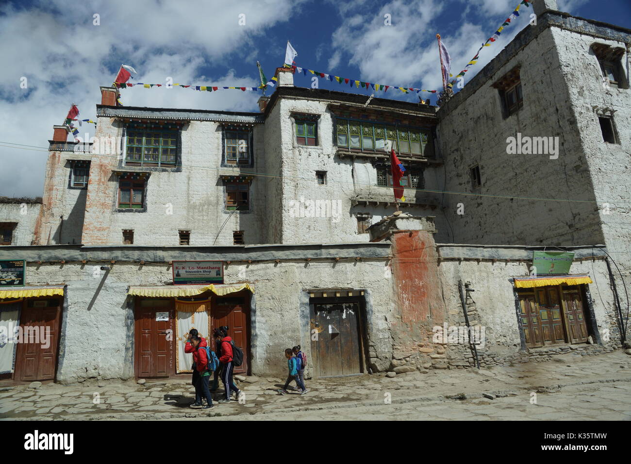 Der Königliche Palast in Lo Manthang, Upper Mustang, Nepal Stockfoto