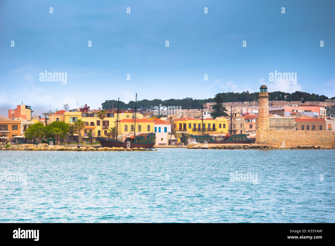 Alten venezianischen Hafen von Rethymno, Kreta, Griechenland Stockfoto