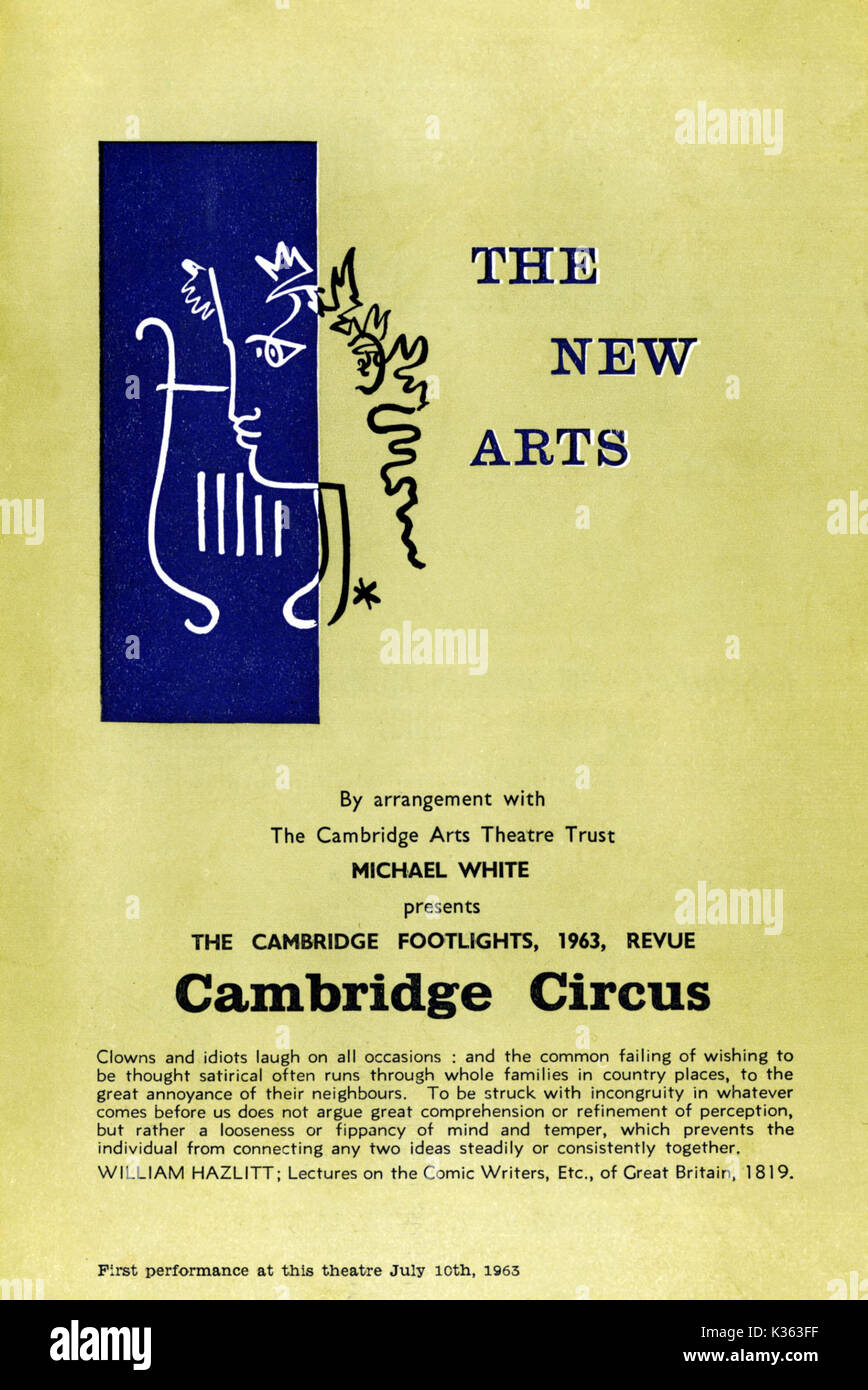 CAMBRIDGE CIRCUS THEATER REVUE PROGRAMM Datum: 1963 Stockfoto