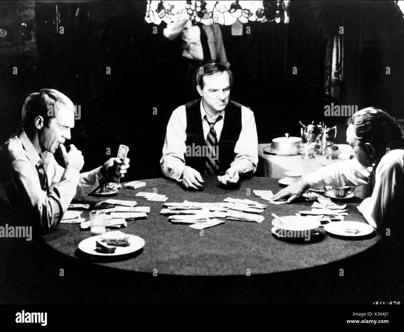 Der CINCINNATI KID L-R, Steve McQUEEN, Karl Malden, EDWARD G ROBINSON Stockfoto