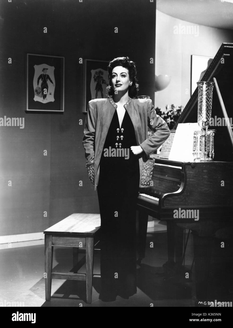 JOAN CRAWFORD schwarze Kleid Stockfoto