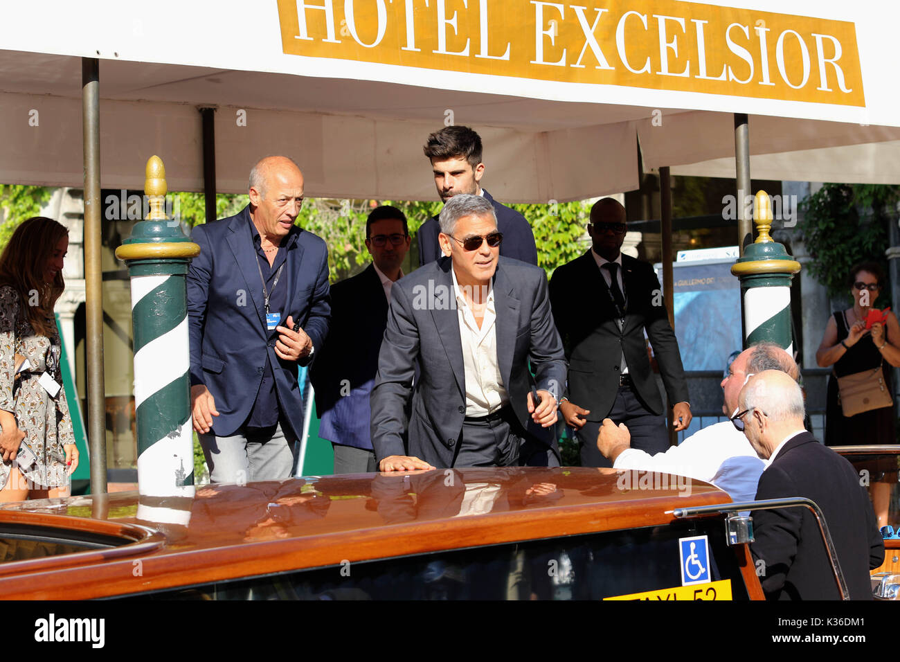 Lido di Venezia, Italien. 01 Sep, 2017. Europa, Italien, Lido di Venezia, 01. September 2017: George Clooney kommt in Lido di Venezia für den 74. Internationalen Filmfestspielen Venedig Kredit Kredit: Ottavia Da Re/Sintesi/Alamy leben Nachrichten Stockfoto